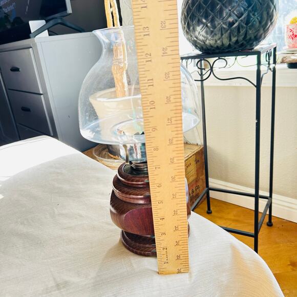 Vintage Lamplight Farms Wood Base Lamp with Metal Canister for Fluid 13” Tall - Picture 9 of 9